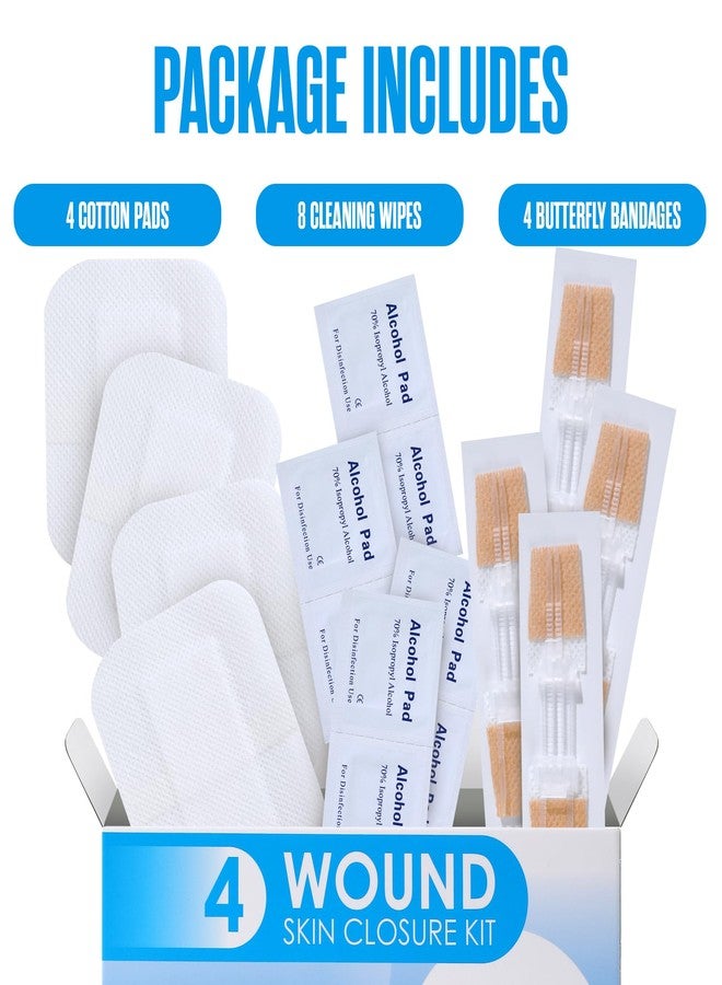 هاوسابلز ضمادات هاوسابلز بسحاب، ضمادات لإغلاق الجروح، ضمادات فراشة، ضمادات لإغلاق الجروح، غرز فراشة للجروح، طقم طوارئ للجروح، غرز بسحاب، ضمادة طوارئ جلدية بسحاب، عبوة من 4 قطع - Image 2